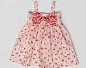 Pink/Red Mushroom with Red Candy Stripe Bow Dress