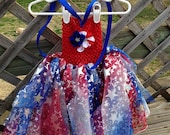 4th of July Patriotic Tutu Dress Newborn to 2 yrs Old Red White and Blue