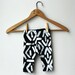 Hand Printed Kids Leggings in White on Black 'Faces' Print
