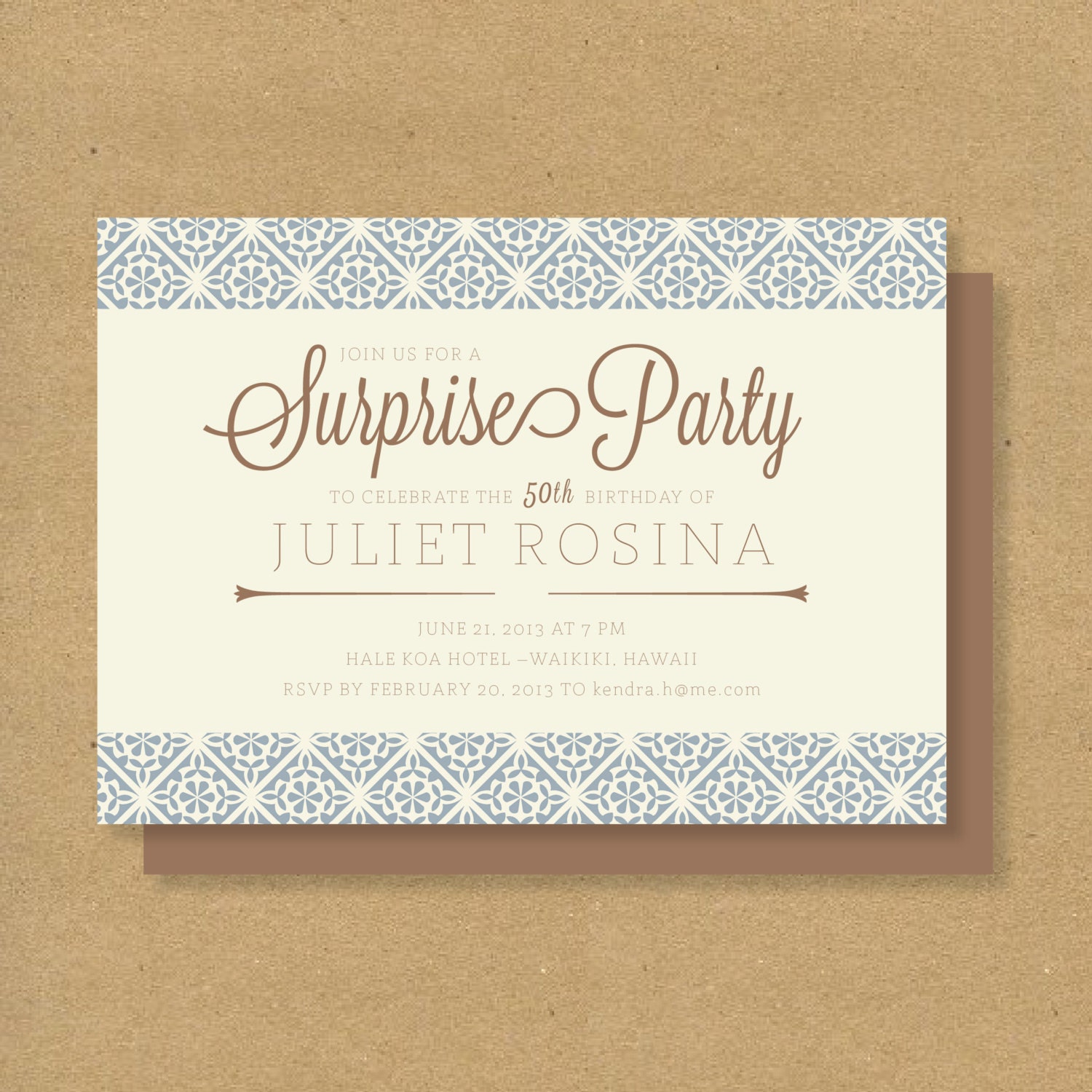 Printable Birthday Invitation //  Surprise Party // Tropical Floral // Adult 50th Birthday