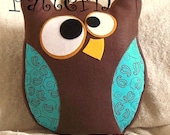 Felt Owl Pattern PDF -Hooter the Owl  Plush Pillow PDF Tutorial How to DIY epattern Halloween