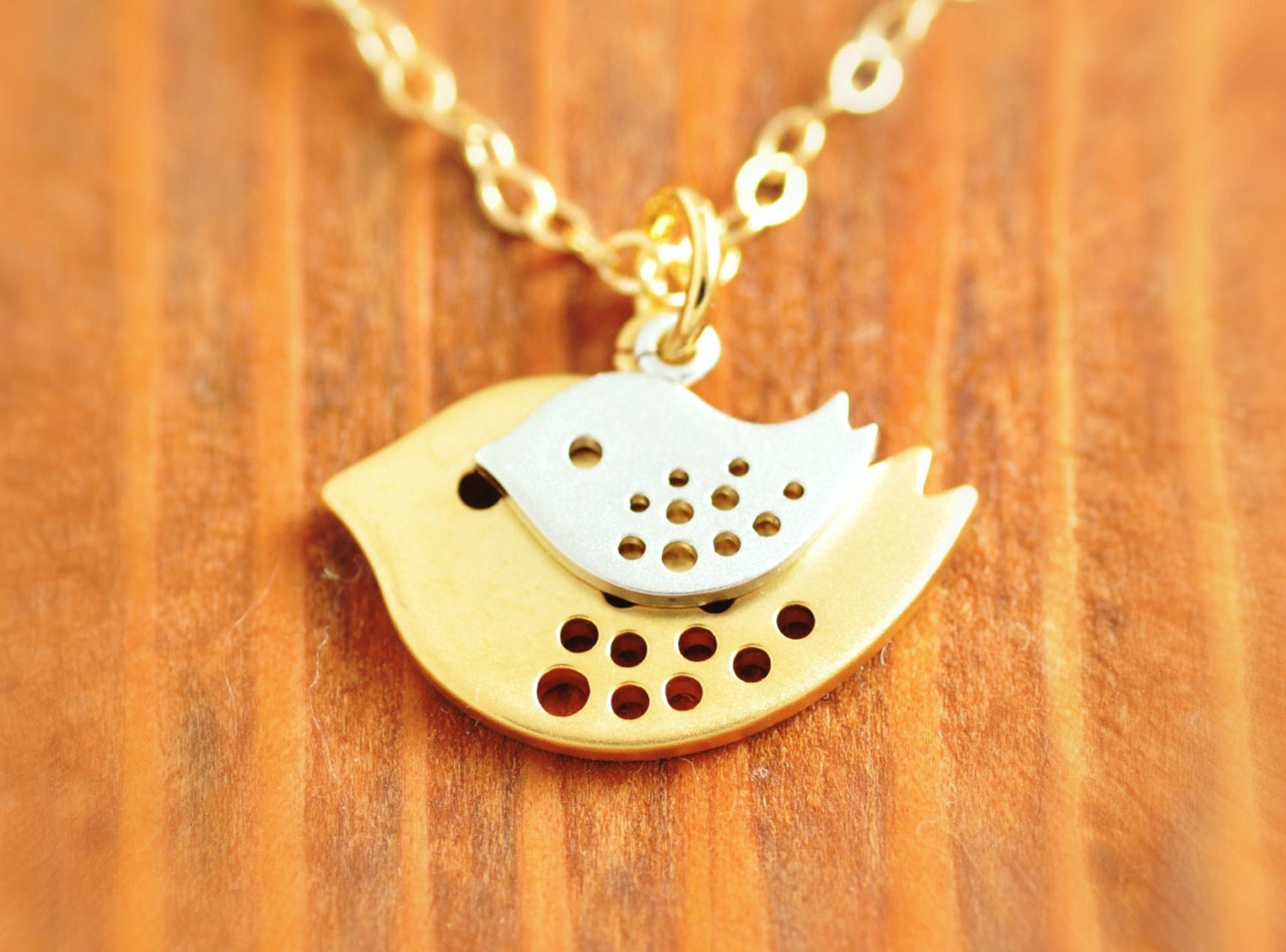 Mom Necklace - gold mother necklace, 14k gold filled, baby shower jewelry, gold sparrow necklace, new mom necklace