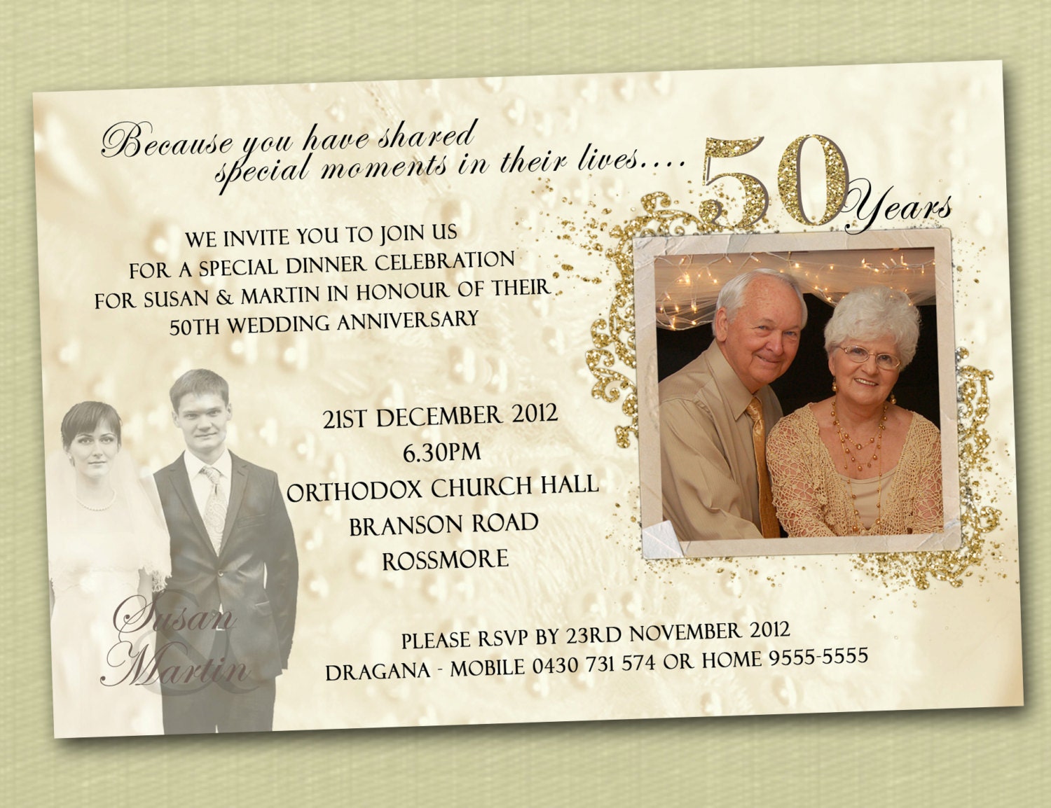 Photo Personalised 50th Wedding Anniversary Invitations - You Print Il_570xn