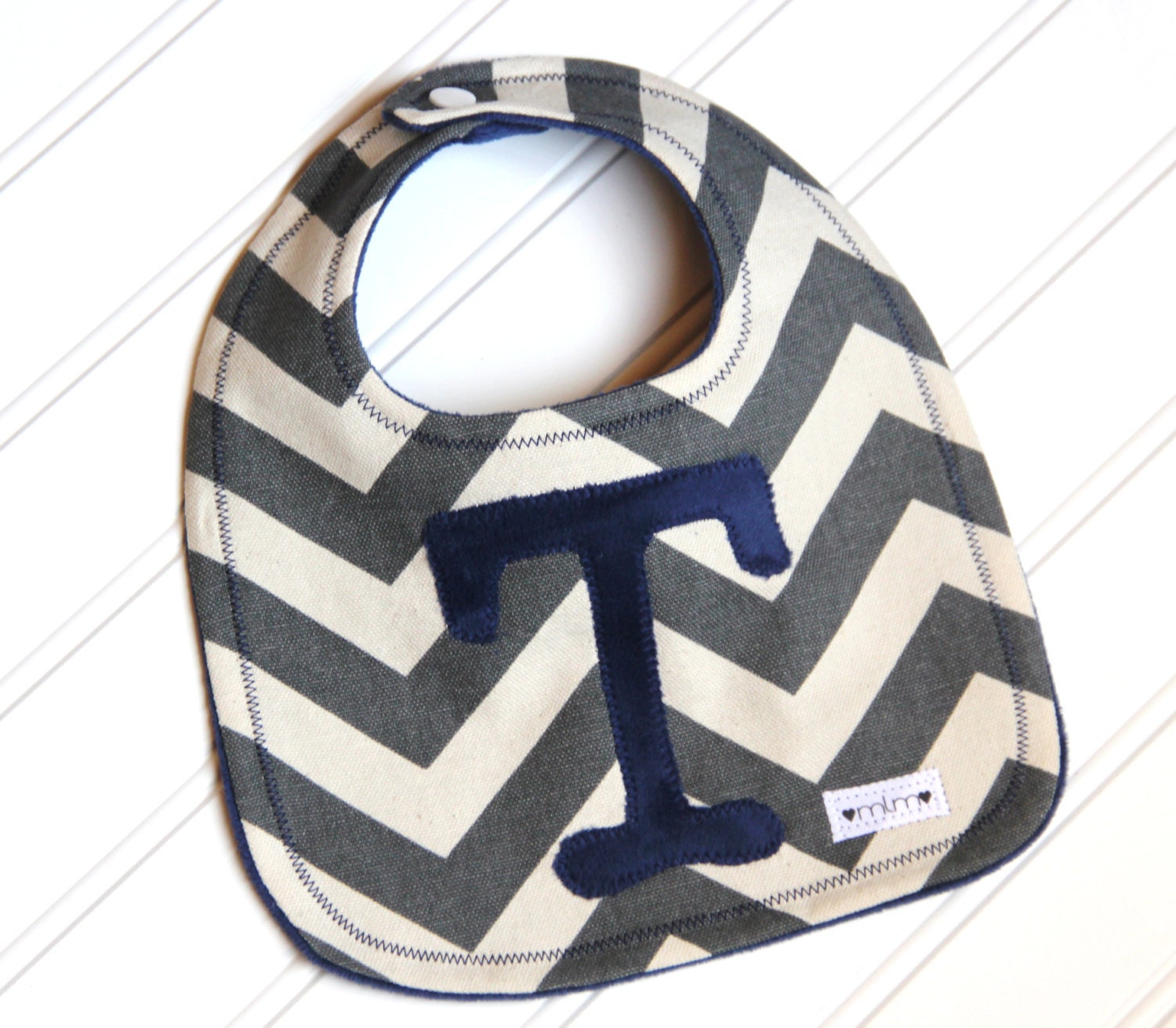 Chevron Bib Monogrammed, Personalized Bib, Chevron Stripe Bib, Minky Bib, Custom Bib, Monogrammed Bib
