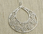 Silver Filigree Necklace - Flower Necklace - Filigree Flower - Bridesmaid Gifts - Bridal Jewelry