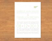 Paper Airplane Wedding Invitation