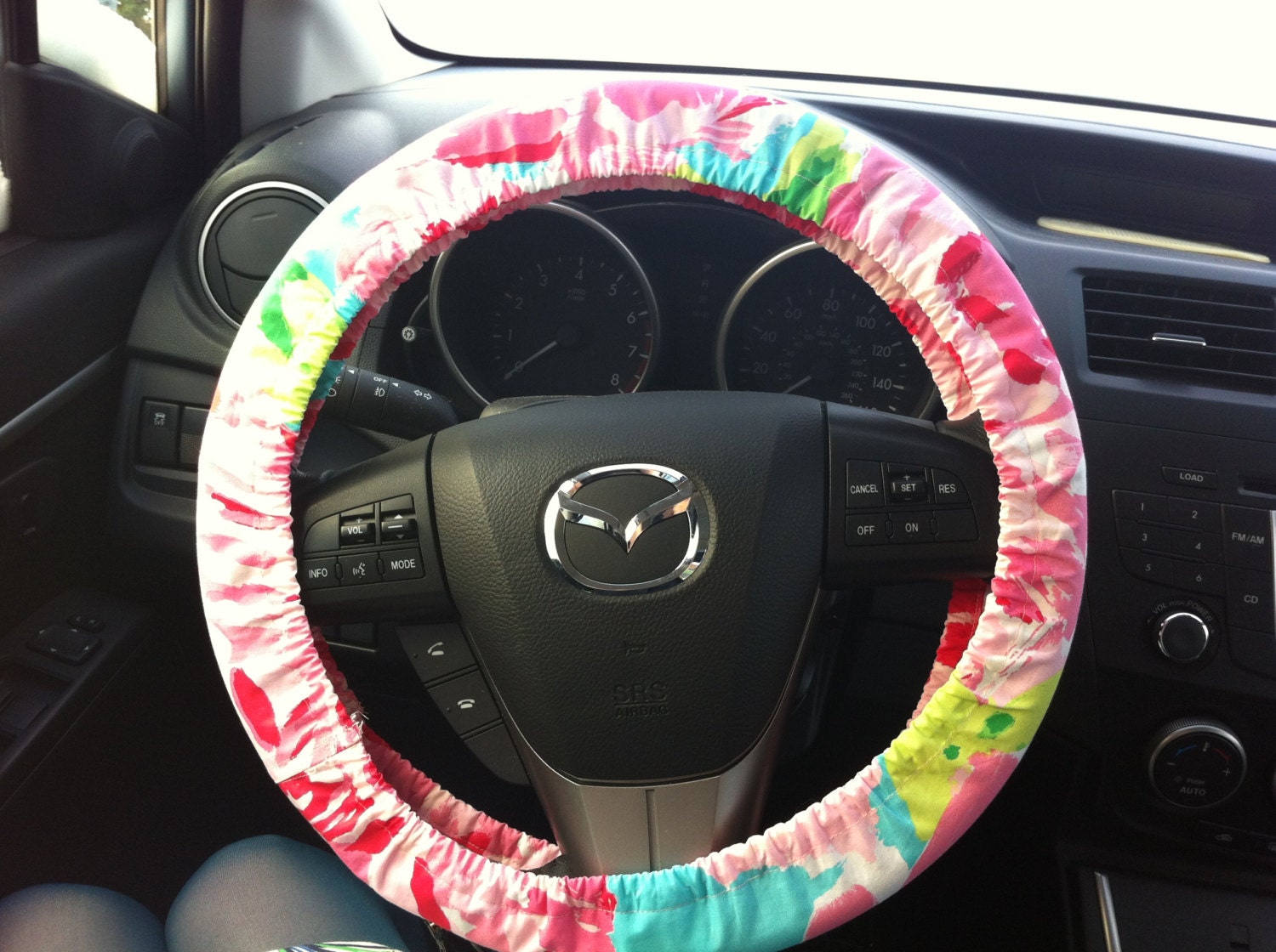 Steering Wheel Cover made with Lilly Pulitzer fabric