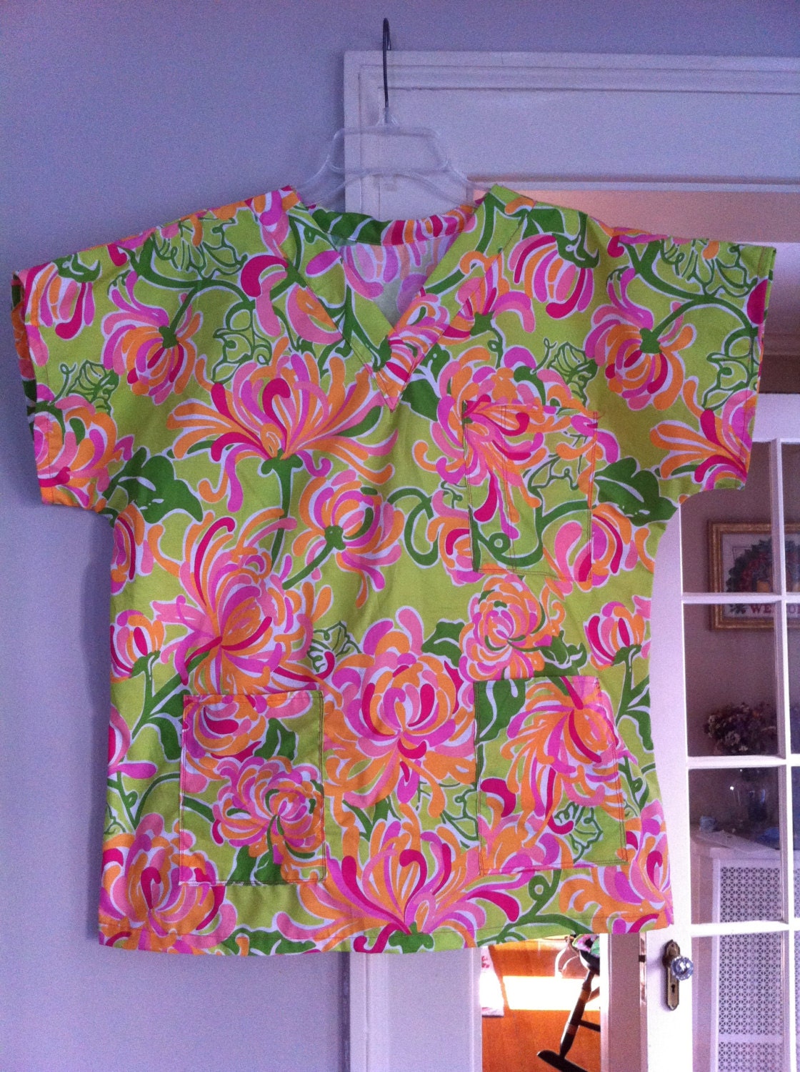 Scrubs Top made with Lilly Pulitzer Fabric
