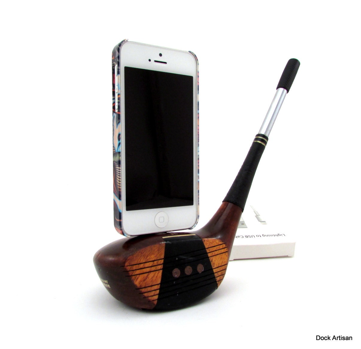 Vintage Wooden Golf Club iPhone 5 Dock