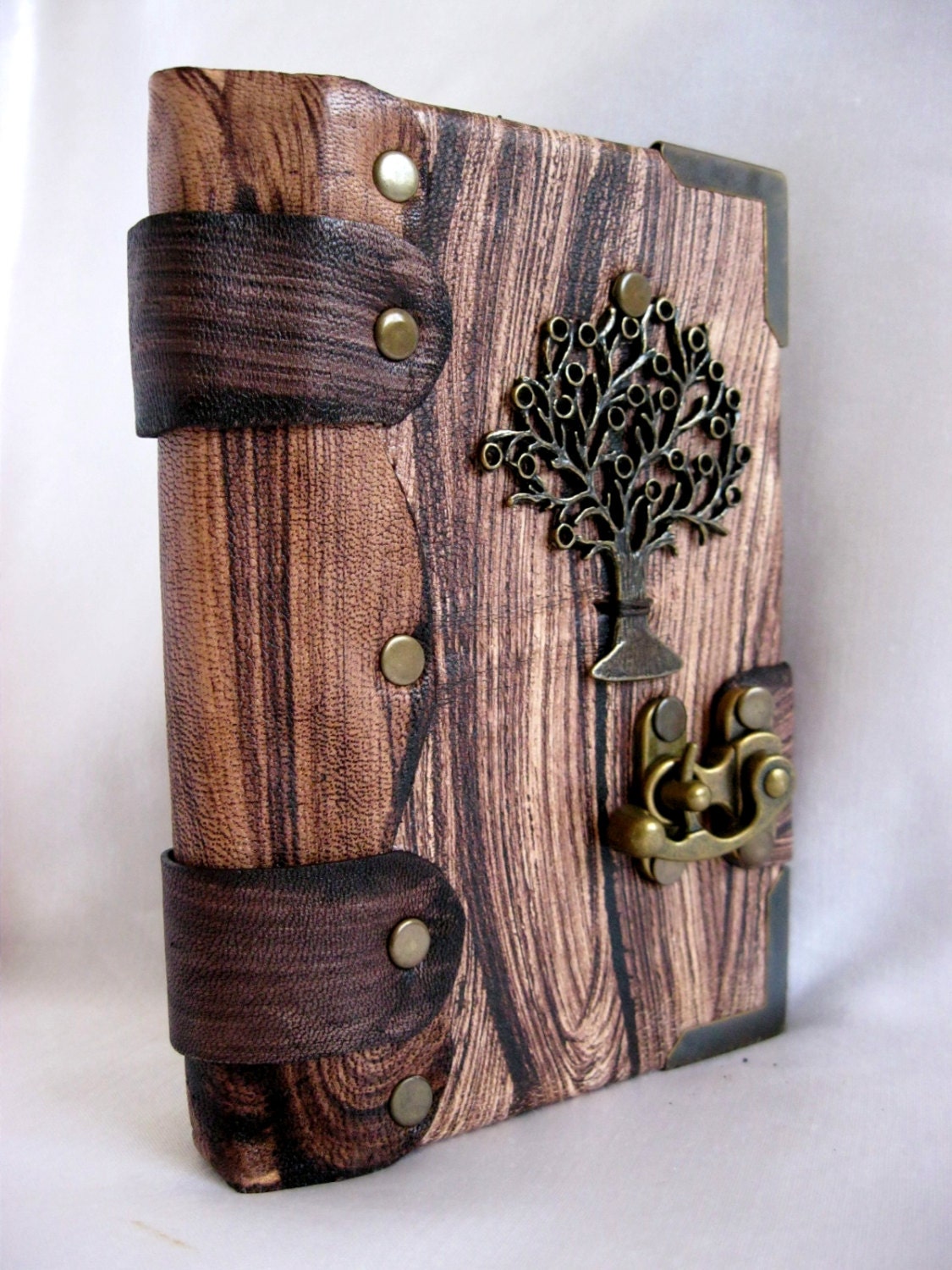 Tree Of Life pendant Handmade mini leather journal notebook sketchbook
