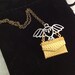 Hogwarts Acceptance Letter Necklace. Hedwig. Harry Potter Jewelry. Owl. Envelope Charm. Hogwarts Letter. Fantasy. Wizard. Woodland Animal.