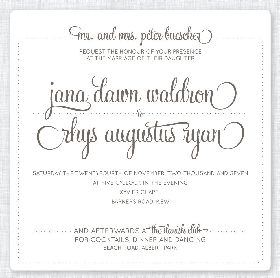 Wedding Invitation Set - Modern Script