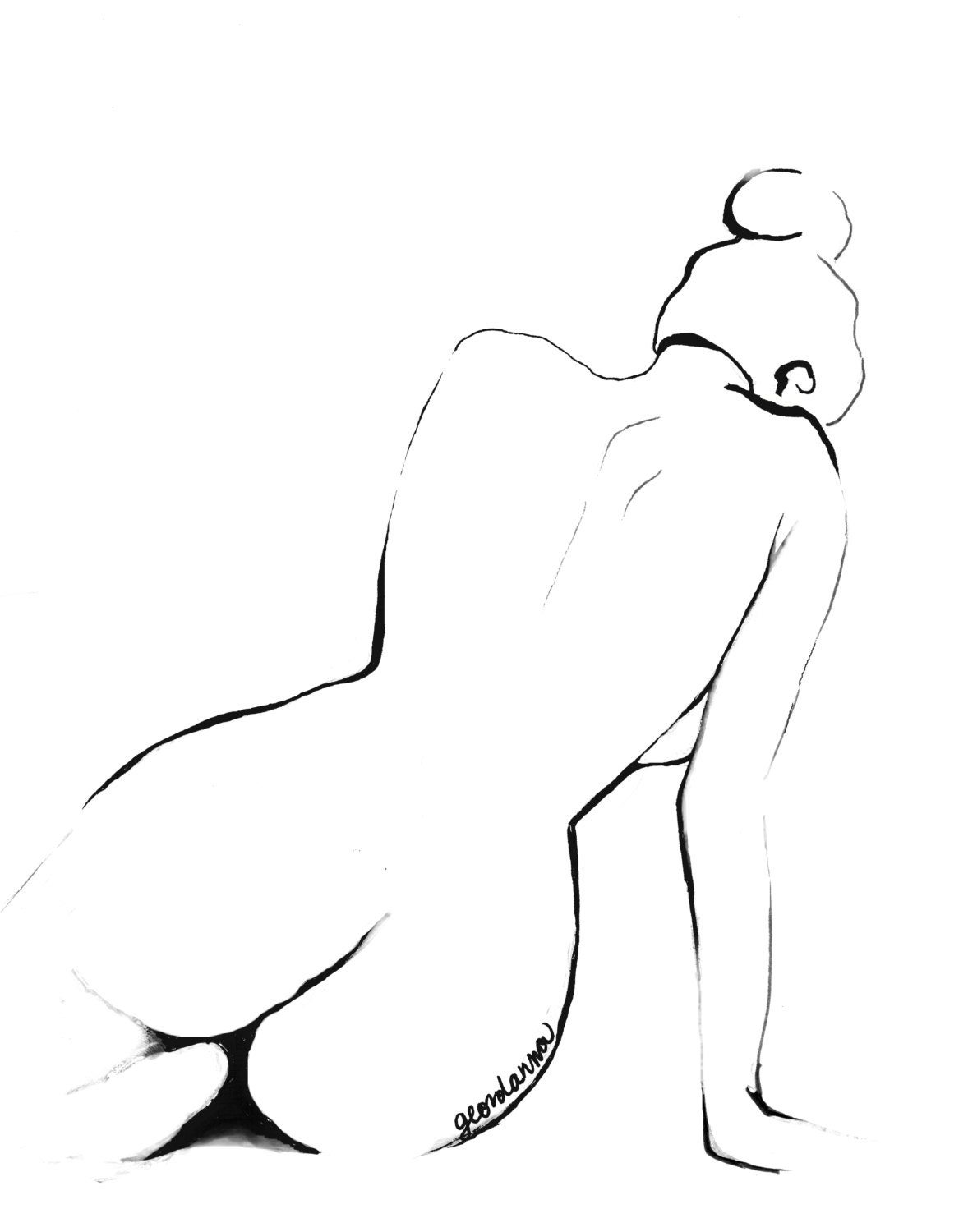 8x10 Fine Art Print of Original Sketch -Figure 2