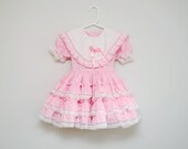 Vintage 1970s/80s pink fluffy ruffle girl's dress