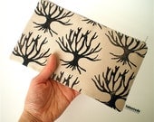 Winter Trees PURSE - Black & Beige Zip POUCH