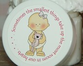Baby Shower Favors - Personalized Whipped Body Butter (Baby Girl with Teddy)