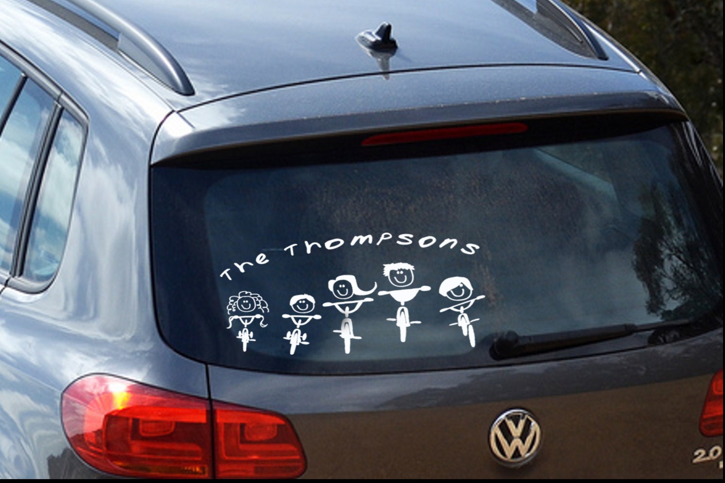 Stick Figure Bicycle Family