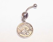 Aquarius, Zodiac, Sign, Charm, Amethyst, Purple, Double, Gem, Belly, Button, Piercing