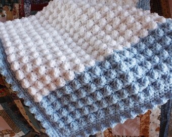 Handmade crochet baby blanket. Cream puff stitch. by ...