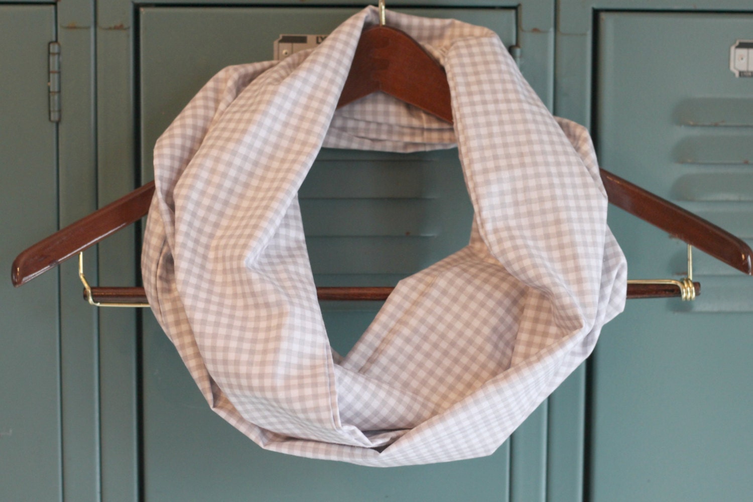 Gray & White Buffalo Check Infinity Scarf