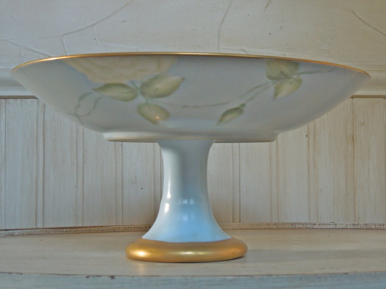 Vintage Dessert Stand Hand Painted Porcelain Compote Cupcake Stand Cake Stand
