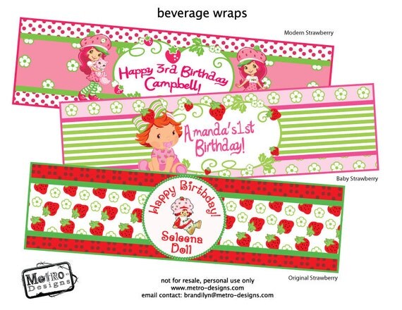Strawberry Shortcake Beverage Wrappers Il_570xn