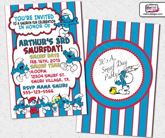 Smurfs - Invitations Il_570xn