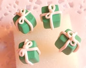 Last pairs - Tiffany gift box earrings - handmade polymer clay miniatures