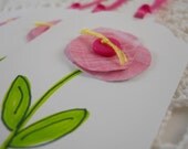 Pink Flower Gift Tag Mother's Day Baby Shower Girls Birthday Party Shabby Chic - set of 6