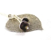 20 % VACATION SALE Silver skeleton leaf necklace with Swarovski crystal charms