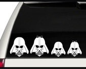 Darth Vader Family Car Decals / Stickers Stick Figure Star Wars (Set of 4)