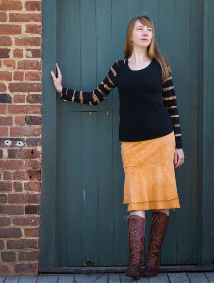 Black Candy Stripe Raglan Shibori Shirt