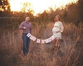 IT'S A GIRL burlap banner gender reveal baby shower decor baby birth maternity photo prop or announcement