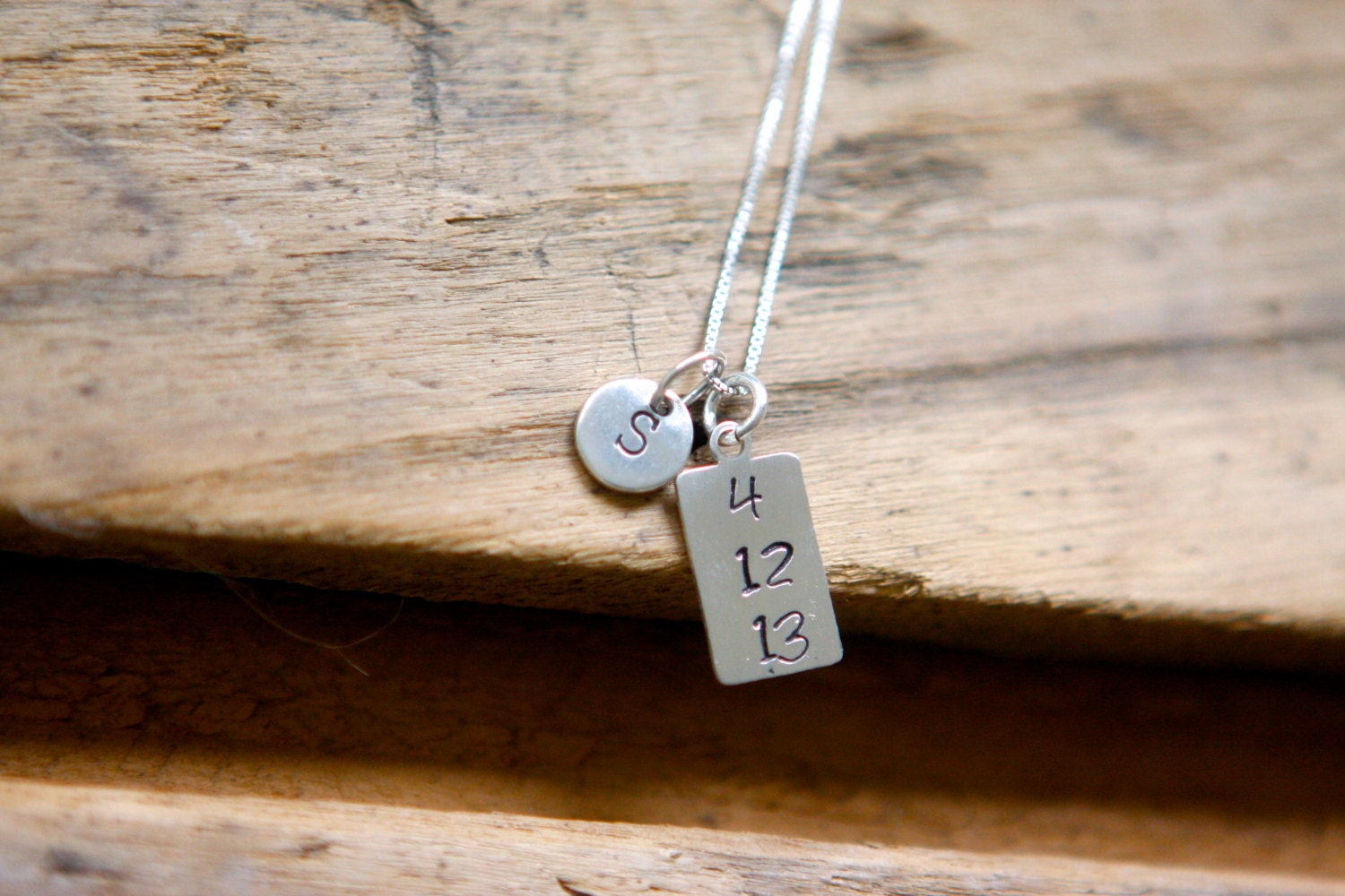 Handstamped Necklace- Sterling Silver- Mothers Day