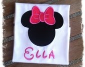 Solid Black Mickey Minnie Mouse Custom Appliqued & Embroidered T Shirt, Perfect for a Boy or a Girl, Child or Adult, Disney Vacation Cruise