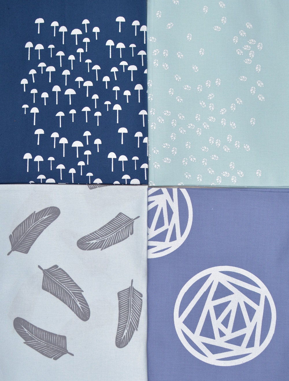 EVENING SONG a special edition set of four handprinted cotton fabric panels
