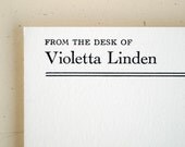Classic Flat Note Cards - Custom Letterpress Set - Academy Style (30)