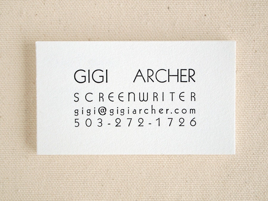 Minimalist Letterpress Business Cards - Modern, Bold Black and White - Autobahn (50)