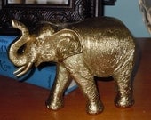 Gold Elephant Figurine - Modern Elephant - Home Decor- READY TO SHIP