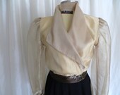 Vintage size M L XL jumpsuit shimmery organza gold black formal cocktail party
