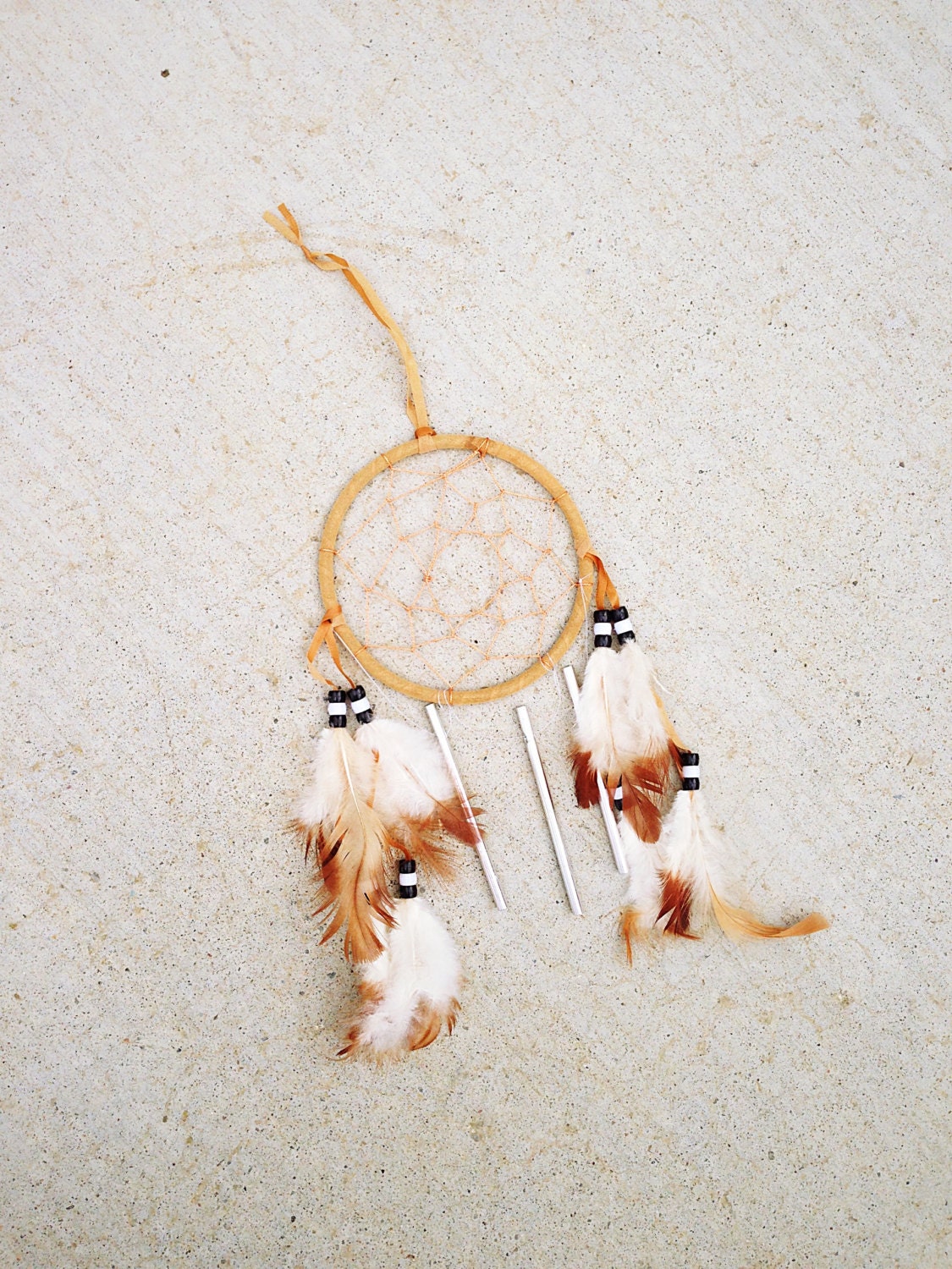 Vintage Handmade Dream Catcher Indian DreamCatcher with Feathers Fringe and Beads