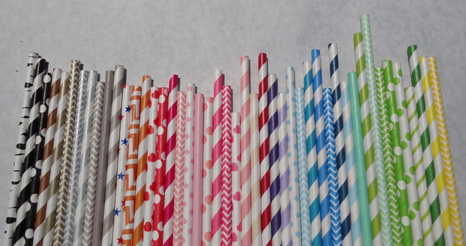Paper Straw, 300 Pack, Pick Your Color/s, 10% Quantity Discount Il_570xn
