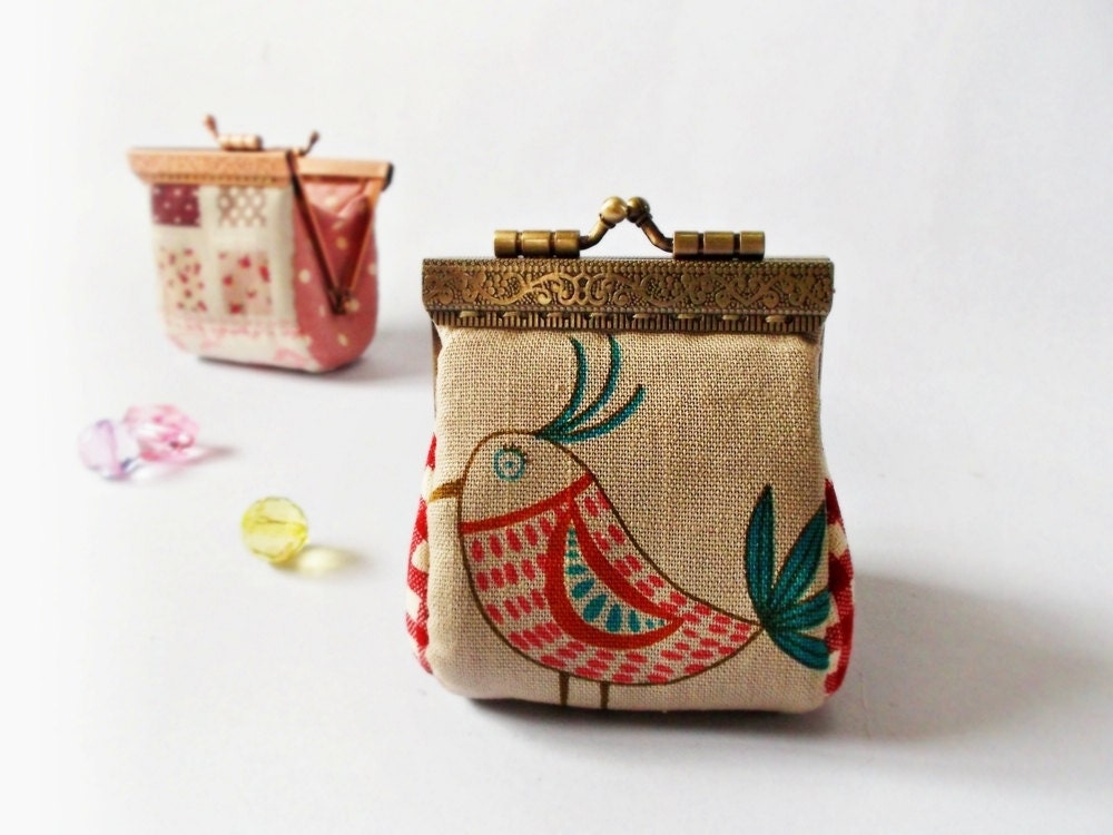 Coin purse / Mini coin purse / Linen purse / Clutch coin purse / Metal frame purse / Kiss lock frame - Made to order