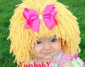 Kids Hat, Beanie Wig, Children, Toddler, Pageant Costume, Cabbage Patch Inspired, Photo Props baby Clothes