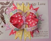 Easter Hair Clip -Boutique Bow- Butterfly - Glitter Pink Purple Yellow Green Blue Toddler, Adult, Child, baby, Infant Spring, Birthday