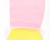 large original watercolor painting, solar pink, pink reflecting yellow, modern watercolor painting