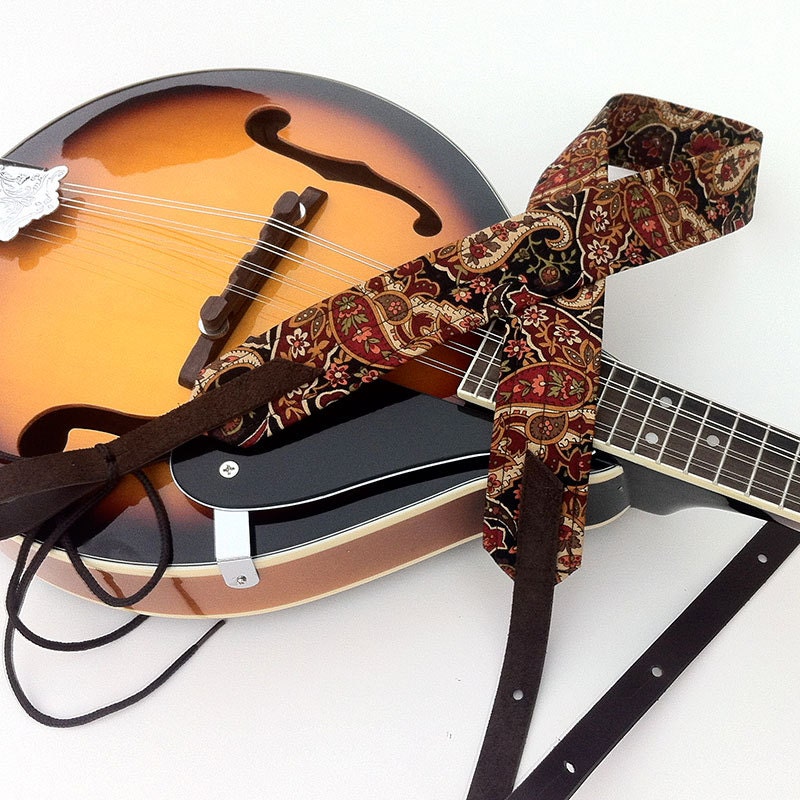 Gypsy Paisley Mandolin / Ukulele Strap by HandmadeStraps on Etsy