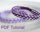 PDF Tutorial Alternating Square Knot Macrame Bracelet Pattern, Single & Two Color Adjustable Friendship Slider Bracelet