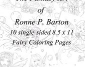 Volume One Fairy 10 Coloring Sheets book fairie faery fae fantasy cartoon big eye