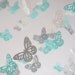 Nursery Decoration- Butterfly Mobile in Aqua, Gray & White- Photography Prop, Baby Shower Gift